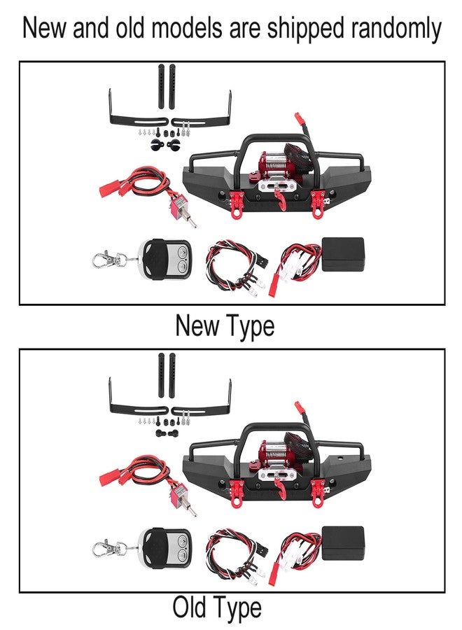 VINGVO Metal Front Bumper, RC Car Crawler Upgrade Part, Split Type Design with Winch for RC Car - Image 4